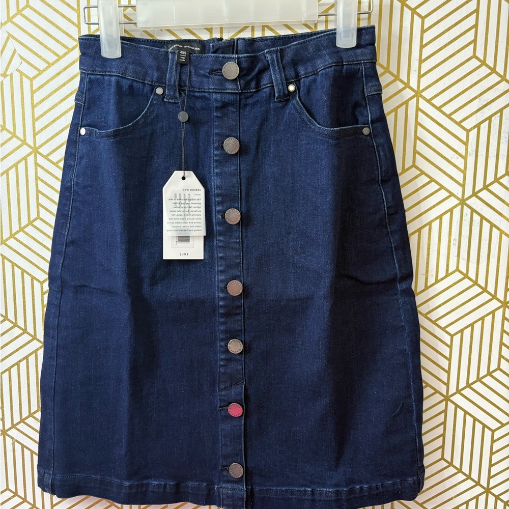 Universal Standard Dark Blue Button-Front Denim S… - image 2